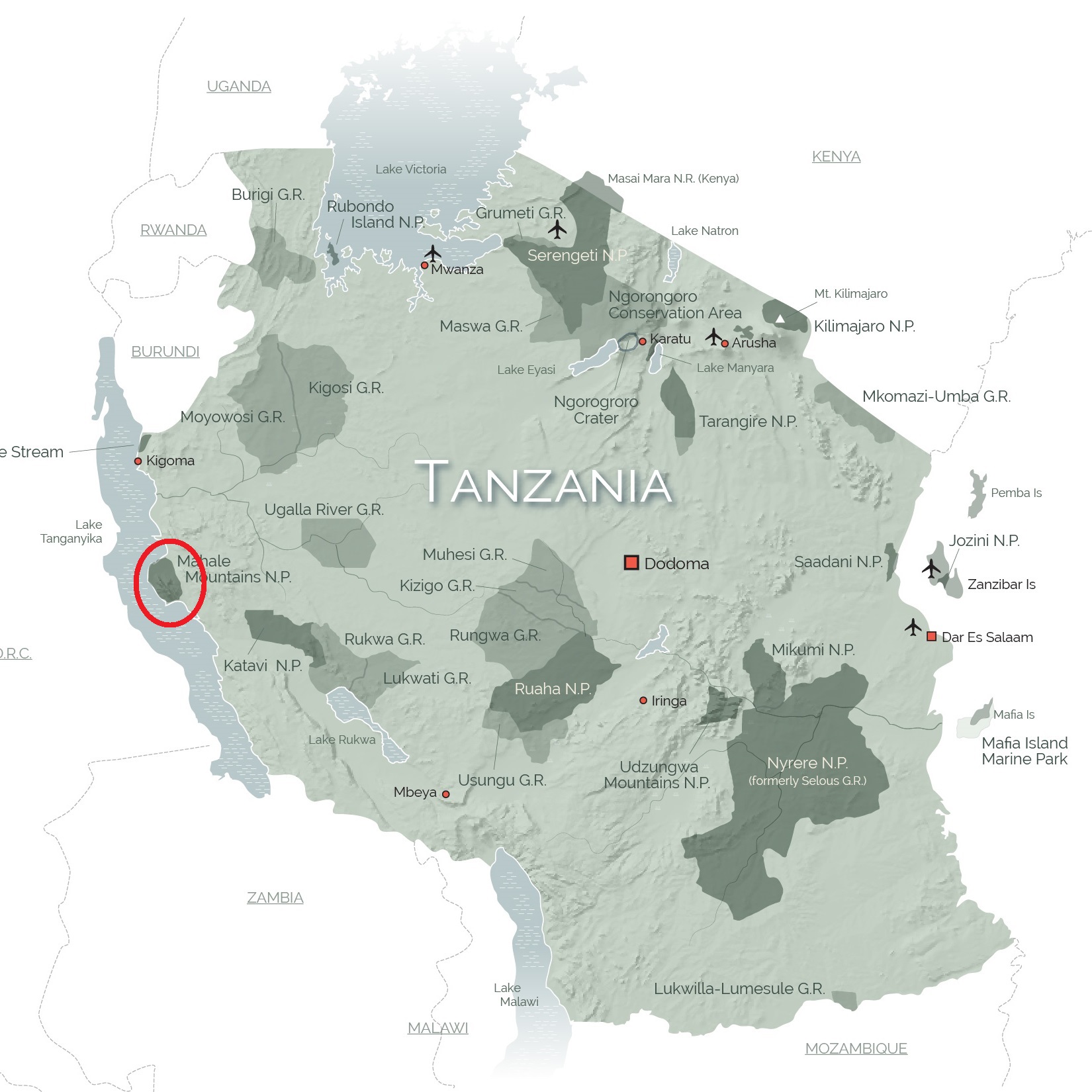 Carte de Tanzanie avec Katavi / Tanzania map with Katavi